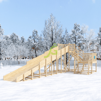 Зимняя горка "IgraGrad Snow Fox", скат 10 м (мод. 2) без окраски