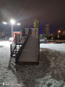 Детская деревянная зимняя горка "IgraGrad Snow Fox", скат 5,9 м мод.3